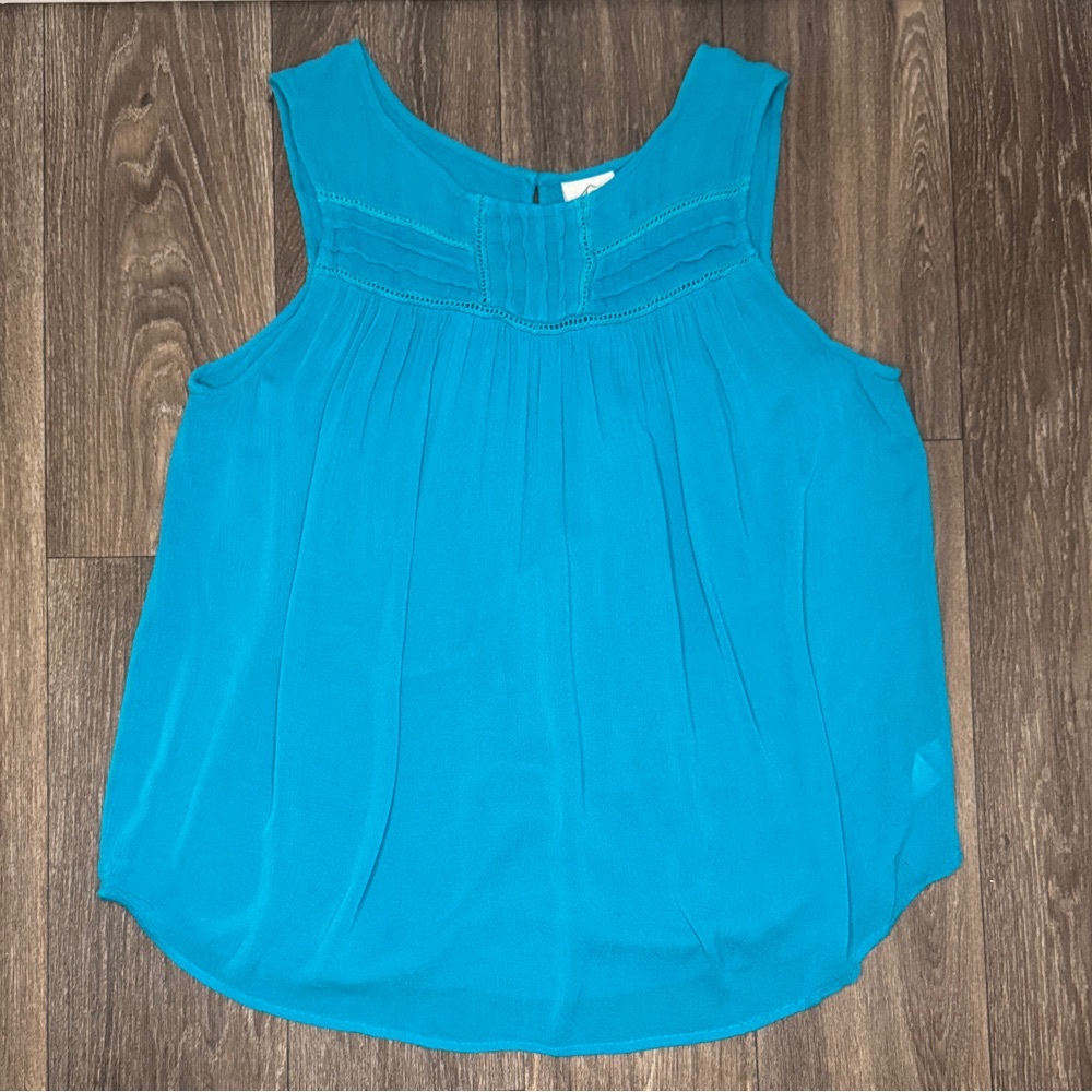 St. John's Bay Vibrant Blue Sleeveless Blouse Women’s Size XL